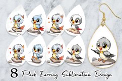 Baby Nightingale Illustration Earring teardrop sublimation d Product Image 1