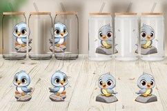 Baby Nightingale Illustration Glass Can Wraps Product Image 3