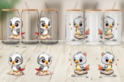 Baby Nightingale Illustration Glass Can Wraps Product Image 4