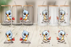 Baby Nightingale Illustration Glass Can Wraps Product Image 5