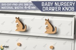 Baby Nursery Drawer Knobs SVG. 3D Knobs Laser. Kangaroo SVG Product Image 1