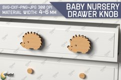 Baby Nursery Drawer Knobs SVG. 3D Knobs Laser. Hedgehog SVG Product Image 1
