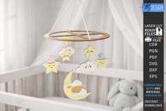 Baby Nursery Mobile Laser Cut | Newborn SVG | Nursery Decor Product Image 1