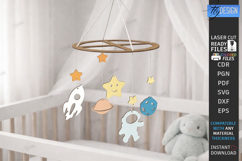 Baby Nursery Mobile Laser Cut | Newborn SVG | Nursery Decor Product Image 1