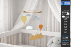 Baby Nursery Mobile Laser Cut | Newborn SVG | Nursery Decor Product Image 1