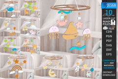 Baby Nursery Mobile Laser Cut Bundle | Newborn SVG | Nursery Product Image 1
