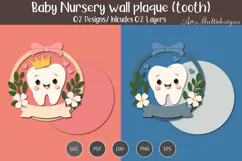 baby Nursery Wall Plaque tooth Product Image 2