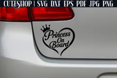 Princess On Board SVG - Mom Car Decal SVG, Funny Mom SVG Product Image 2