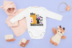 My 1st halloween SVG, First halloween girl, Cute black cat Product Image 2