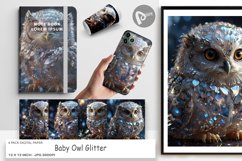 Digital Paper Baby Owl Glitter Product Image 1