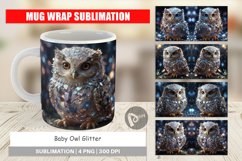 Mug Wrap Design Baby Owl Glitter Product Image 1