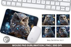 Mouse Pad Baby Owl Glitter Product Image 1