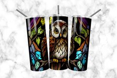 Owl Stained Glass Dog 20 oz Skinny Tumbler Wrap Product Image 2