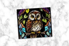Owl Stained Glass Dog 20 oz Skinny Tumbler Wrap Product Image 4
