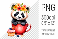 Baby panda in a cup. Perfect for baby showers, woodland nursery decor, or thoughtful gifts for animal lovers!