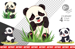 Cute Baby Panda Clipart Product Image 1