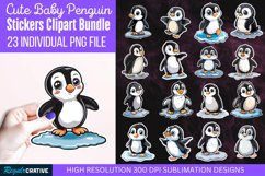 Baby Penguin Waddling on Ice Stickers Bundle Product Image 1