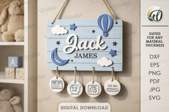 Baby Personalized Stat Signs Bundle Lasercut. Wall Decor SVG Product Image 7