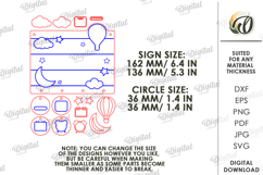 Baby Personalized Birth Stats Sign Laser Cut. Wall Decor SVG Product Image 2