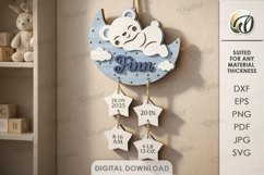 Baby Personalized Birth Stats Sign Laser Cut. Wall Decor SVG Product Image 1