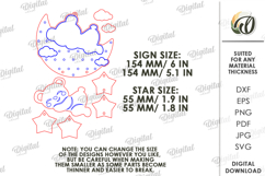 Baby Personalized Birth Stats Sign Laser Cut. Wall Decor SVG Product Image 2