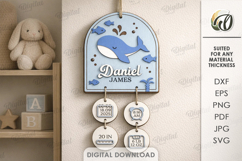 Baby Personalized Birth Stats Sign Laser Cut. Wall Decor SVG Product Image 1