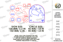Baby Personalized Birth Stats Sign Laser Cut. Wall Decor SVG Product Image 2