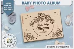 3D Baby Photo Album Laser Cut. Kids Memory Book SVG Product Image 1