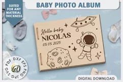 3D Baby Photo Album Laser Cut. Kids Memory Book SVG Product Image 1