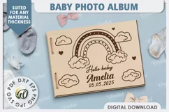 3D Baby Photo Album Laser Cut. Kids Memory Book SVG Product Image 1