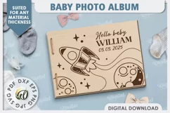 3D Baby Photo Album Laser Cut. Kids Memory Book SVG Product Image 1