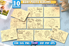 Baby Photo Albums Laser Cut Bundle, Baby Book Keepsake SVG Product Image 1
