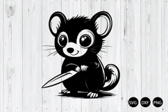 Baby Possum With Knife SVG, Possum SVG, Animal SVG Product Image 1