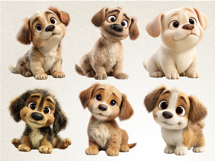 Baby Puppy Clipart Bundle | 40 PNG Cute Puppy Cartoon Arts Product Image 2