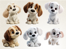 Baby Puppy Clipart Bundle | 40 PNG Cute Puppy Cartoon Arts Product Image 3