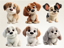 Baby Puppy Clipart Bundle | 40 PNG Cute Puppy Cartoon Arts Product Image 4