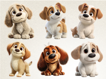 Baby Puppy Clipart Bundle | 40 PNG Cute Puppy Cartoon Arts Product Image 7
