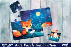 Fox Puzzle Design. Animals Puzzle Sublimation Product Image 1