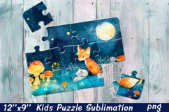 Fox Puzzle Design. Animals Puzzle Sublimation Product Image 1