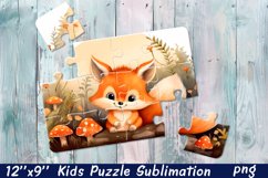 Fox Puzzle Design. Animals Puzzle Sublimation Product Image 1