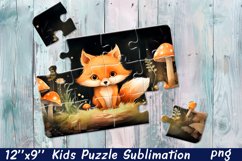 Fox Puzzle Design. Animals Puzzle Sublimation Product Image 1