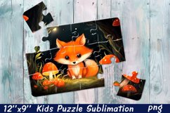 Fox Puzzle Design. Animals Puzzle Sublimation Product Image 1