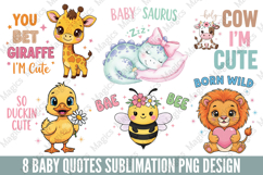 Baby Quotes Png Design, Funny Quotes Sublimation PNG Product Image 1