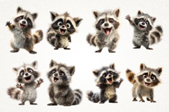 Cute Raccoon 27 PNG Bundle Woodland Animal Clipart Product Image 2