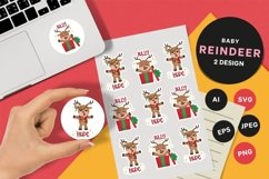 Christmas Deer with Jolly & Hope Text Sticker Pack Product Image 1