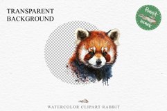 Baby Red Panda Floral Animals Clipart PNG Scrapbook Nursery art Image Watercolor  Transparent Print invitation shirt designs sublimation kids printable digital