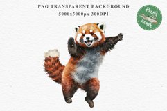 Baby Red Panda Floral Animals Clipart PNG Scrapbook Nursery art Image Watercolor  Transparent Print invitation shirt designs sublimation kids printable digital watercolor floral baby red Panda, scrapbooking clipart, sublimation nursery drawing, forest