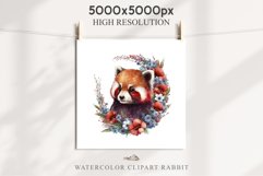 Baby Red Panda Floral Animals Clipart PNG Scrapbook Nursery art Image Watercolor  Transparent Print invitation shirt designs sublimation kids printable digital watercolor floral baby red Panda, scrapbooking clipart, sublimation nursery drawing, forest
