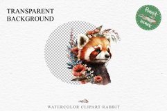 Baby Red Panda Floral Animals Clipart PNG Scrapbook Nursery art Image Watercolor  Transparent Print invitation shirt designs sublimation kids printable digital watercolor floral baby red Panda, scrapbooking clipart, sublimation nursery drawing, forest
