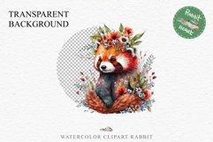 Baby Red Panda Floral Animals Clipart PNG Scrapbook Nursery art Image Watercolor  Transparent Print invitation shirt designs sublimation kids printable digital watercolor floral baby red Panda, scrapbooking clipart, sublimation nursery drawing, forest